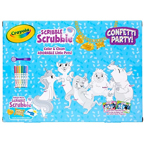 Crayola Scribble Scrubbie Toy Pet Playset, Confetti Party Pack, Coloring Toy for Kids, Gift for Ages