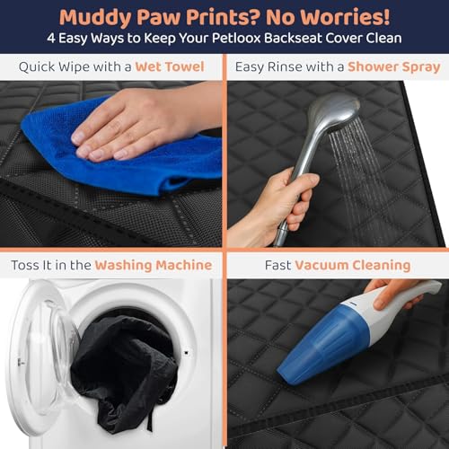 Image of Front Seat Dog Cover for Car, Truck & SUV - Waterproof, Non-Slip Pet Car Seat Cover for Dogs - Durable, Clean, Front Passenger Seat Protector for Pets & Vehicles. (1, Black)