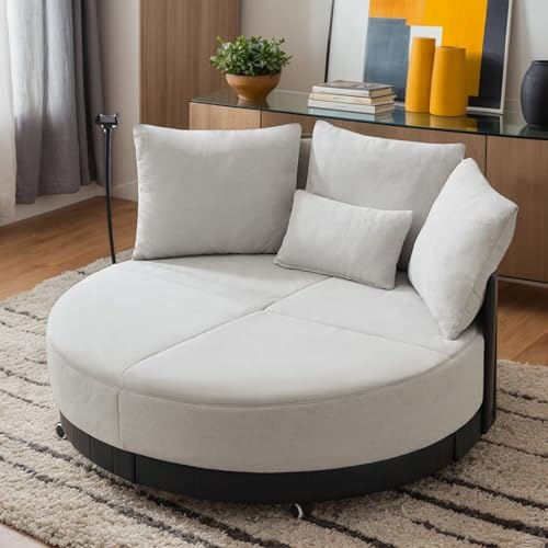 Anwick 52'' Oversized Round Swivel Chair