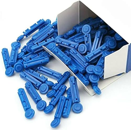 Image of Dr Morepen Supported Premium Glucometer Round Blood Lancet 100 Pcs Blue Colour