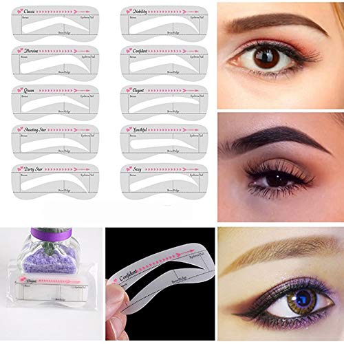 Eyebrow Stencil, Fashionable Styles Eyebrow Shaper Kit for Women Reusable Eyebrow Template 3 Minutes Makeup Tools for Eyebrows