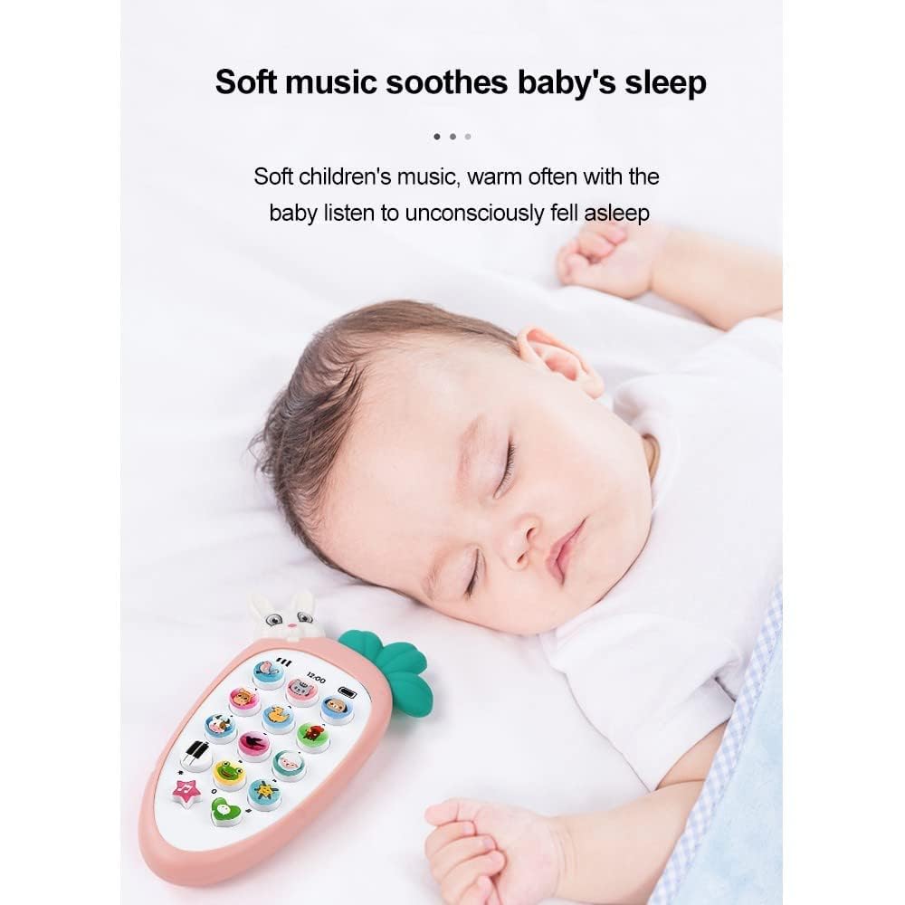 GRAPHENE Cute Rabbit Face Phone Pretend Play Cell Phone Toy for Kids Toddlers with 20 Musical Songs Animal Sound Ringtones Lights Birthday Party Favors and Return Gifts for Girls ( Multi Colour) 3