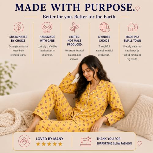Image of Huar Cotton Pajamas Set for Women - Luxurious Cotton Womens Pajama Sets - Comfortable Christmas PJ Set, Breathable & Light Pj
