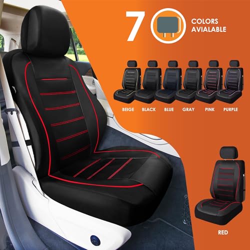 Image of Universal Fit Premier Leatherette Seat Covers - Full Set - Red