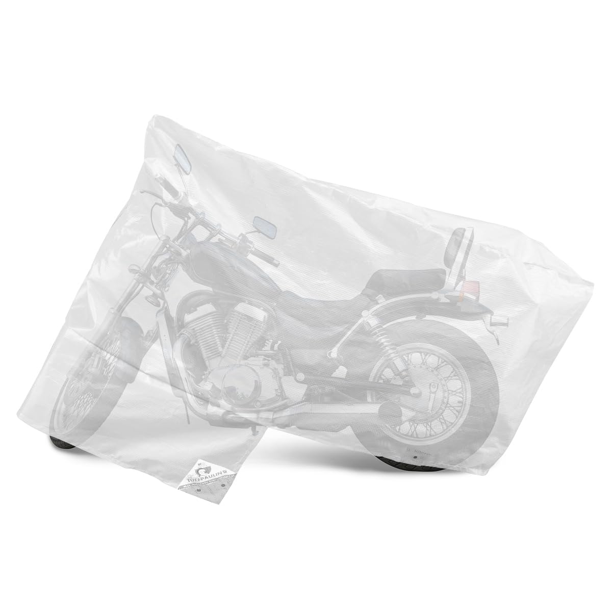 TUFFPAULIN Bike Cover, XXL Size, Transparent, UV Protection & Water Resistant Dustproof Plastic Bike Body Cover for Two Wheeler, Scooter, Motor Cycle with Carry Bag