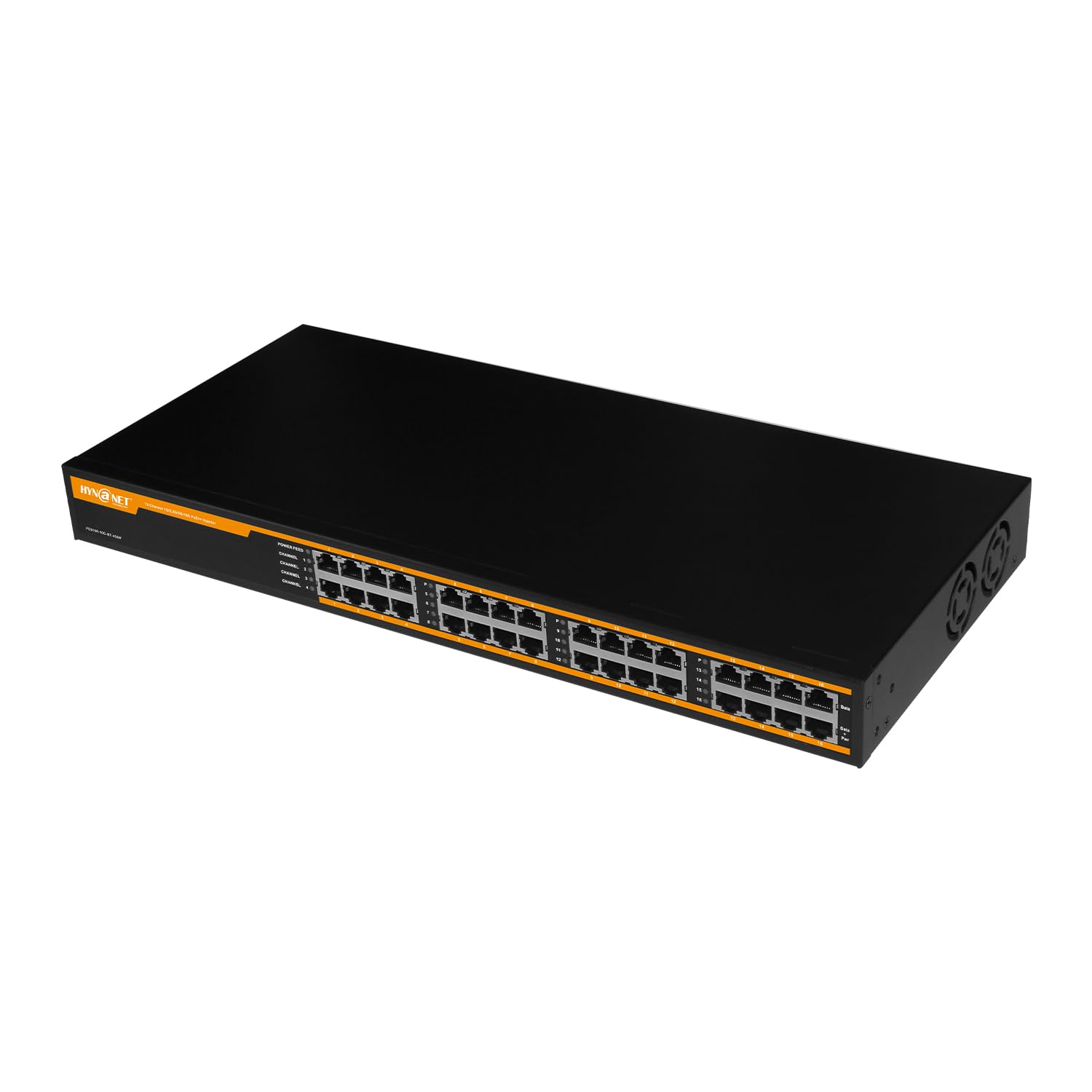 Injecteur PoE++ 16 ports 802.3bt 10G, 16 ports 90 W PoE++@450 W, 1G/2.5G/5G/10 Gbps PoE++ Midspan (modèle : PE916R-10G-BT-450W)