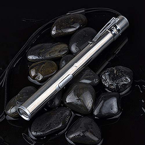 DECDEAL USB Mini Recarregável Lanterna de Aço Inoxidável Forte Luz LED Lanternas Médicas Portátil Lâ