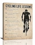 Cycling Wall Art Cycling Wall Decor Canvas Pictures Framed Poster Decorations Print Painting Artwork for Living Boy Room Bedroom Bathroom 16'x12'