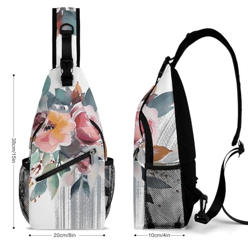 Bolso tipo bandolera floral para senderismo 38x20 cm miniatura 2