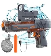 Electric Water Gun for Adults & Kids,Transparent Semi-Automatic Squirt Gun up to 35 Ft Long Range...