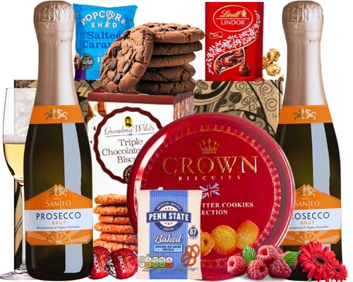 Ant&Chid Prosecco and Snacks Gift Hamper, Sparkling Wine with Gourmet Treats, Gifts for Women, Gifts for Her on Birthdays, Anniversaries, Christmas, Easter & Valentine’s