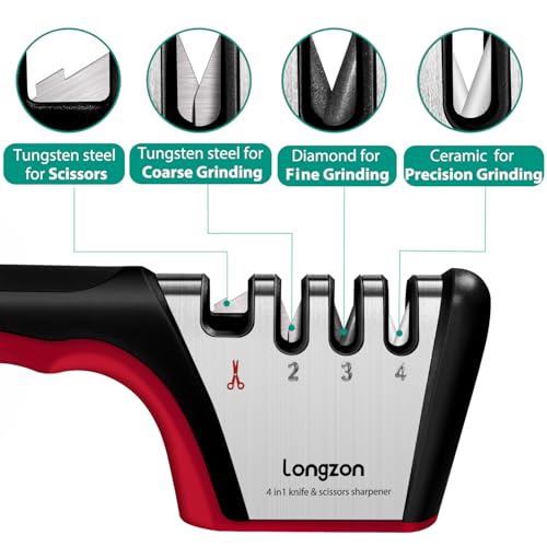 Longzon 5-in-1 Knife Sharpener