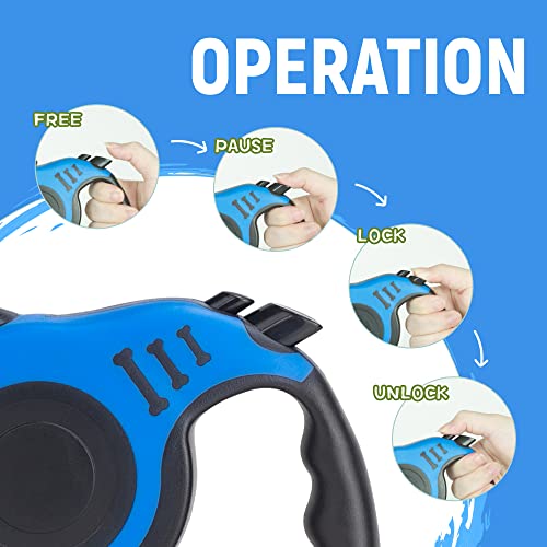 Retractable Dog Leash Automatic Telescopic Tractor Dog Tape, Pet Tape 10/16 FT Durable and Convenient, with Non-Slip Handle, Suitable for Small and Medium-Sized Dogs Blue Retractable Dog Leash Automatic Telescopic Tractor Dog Tape, Pet Tape 10/16 FT Durable and Convenient, with Non-Slip Handle, Suitable for Small and Medium-Sized Dogs Blue
