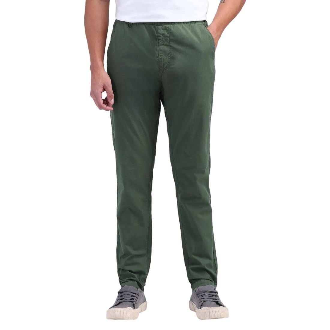 flying machine Men's Relaxed Tapered Fit Trousers| Solid | Mid Rise-picture-32