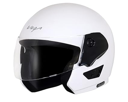 Vega Cruiser Open Face Helmet (White, Medium)