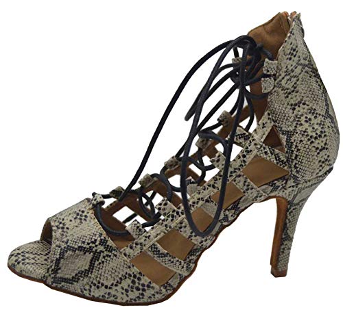 Chaussures danse latine femme lacet gris salsa soirée tango