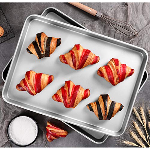 Baking Sheet Set Of 2, Wildone Stainless Steel Baking Tray Cookie Pan, Size 20 X 14 X 1 Inch, Non Toxic & Heavy Duty & Easy Clean #TOP5