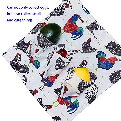 Longsen Egg Apron 2 Pack(Adult 12 Pockets + Child 3 Pockets), Gathering And Collecting Chicken Duck Goose Egg, Suitable For Housewife Farmhouse Kitchen Restaurant Parent-Child Activities, Rooster, Hen #TOP3