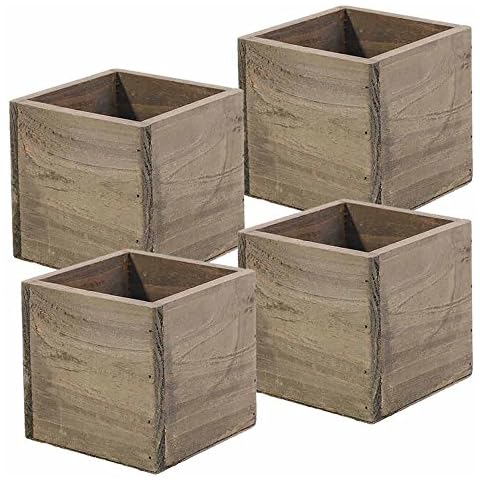 Rustic Barn Wood Planter Box Set of 4 Cover
