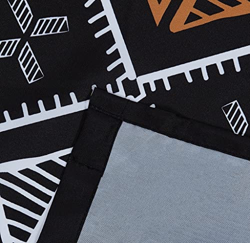 Artisyne Bohemian Vertical Stripe Black Shower Curtain,Simple White And Ginger Yellow Geometric Pattern Bath Curtain Sets With 12 Hooks,Reinforced Metal Grommets,Waterproof And Easy Care,72" Wx72 H #TOP6