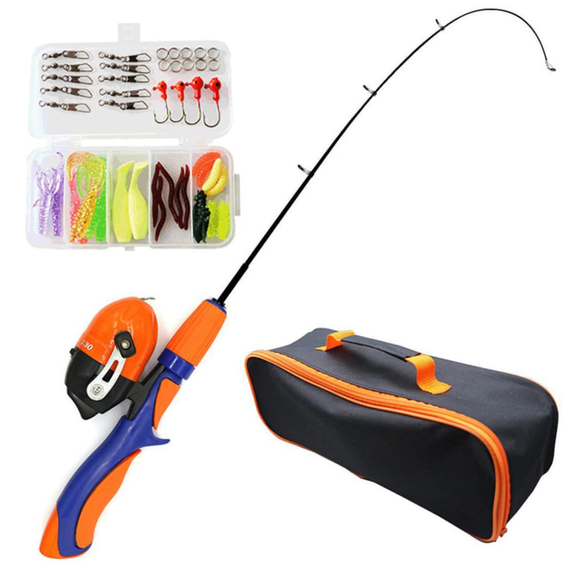 Telescopic Fishing Rod And Reel Combo Kit For Kids - Portable Fishing Pole With Lures, Jig Hooks, Barrel Swivels, And Tackle From Fly Fishing Reels2 - Price 58.73