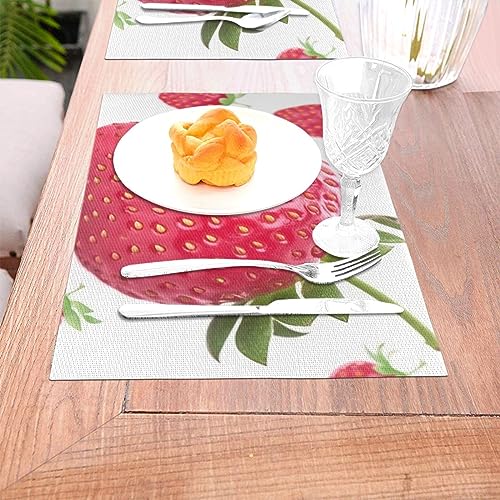 Sets de table pour table de salle à manger lot de 4 à motif fraise