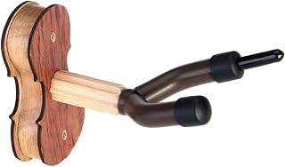 Hoement 2piezas Soporte De Madera Para Violín Colgador De Pared Almohadilla Protectora Color Rojo Para Estudio y Hogar