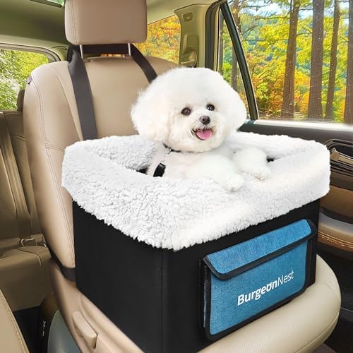 BurgeonNest Dog Car Seat for Small Dogs, Puppy Portable Dog Booster Seat for Car