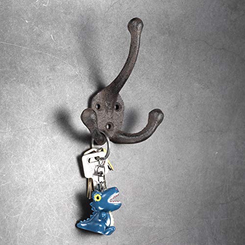 Ambipolar 5-Pack Trileg Coat Hooks. Wall Mounted, Heavy Duty Decorative Black Wall Hooks For Mudroom, Hat Rack, Purse Hooks. Cast Iron Decorative ‎Antique Black Hooks #TOP7