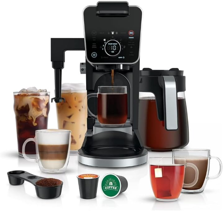 Niinjaa Dual Brew Coffee Maker Pro Specialty Coffee System, Multiple Brew Styles, Built In Frother, Adjustable Reservoir, color Black (modelo CFP 301)