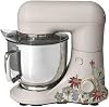 Batidora de pedestal Wonderful Kitchen 5.3 Qt, 12 velocidades con cabezal inclinable, gancho para masa, batidor plano y globo para tareas de repostería, construcción metálica (color Wildflower Porcini Taupe) 1