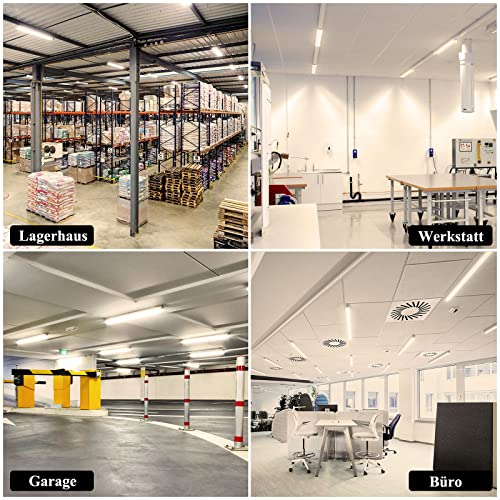 Sararoom LED Feuchtraumleuchte 30cm, 10W 1200LM LED Deckenleuchte Werkstatt Röhre Licht, 4500K Neutralweiß Leuchtstoffröhre Unterbauleuchte Lichtleiste für Garage Büro Schlafzimmer Küche Keller