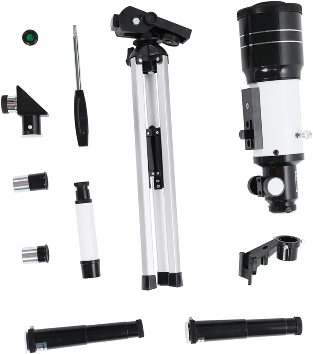 MERRYHAPY High-Magnification Refracting Stargazing Telescope with Phone Clip and Tripod for Outdoor Astronomy and Moon Watching