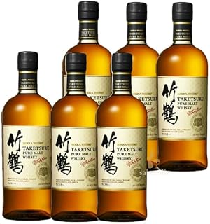【6本セット】竹鶴 ピュアモルト ウイスキー 700ml 43度 白ラベル (Nikka Taketsuru Pure Malt Whisky) | ニッカ ウイスキー ウィスキー ピュアモルト たけつる 国産 ジャパニーズ シェリー樽 ギフト 贈り物 誕生日 家飲み 晩酌 プレミアム [並行輸入品]