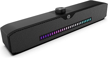 HP DHS-4200S RGB Soundbar - Bluetooth ve 3.5mm Kablolu Hibrit Hoparlör, USB Beslemeli, Masaüstü PC ve Laptop Uyumlu, Dinamik LED Işıklı, 6W Ses Çıkış Gücü, 2B283AA