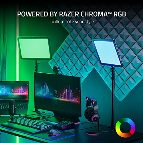 Image of Razer Key Light Chroma, Customizable RGB Light Spectrum, Professional Light | 2800 Lumens, for Streaming, Video Recording / Conferencing on PC, Phone, Control via App, Wi-Fi & Bluetooth, Clamp Mount