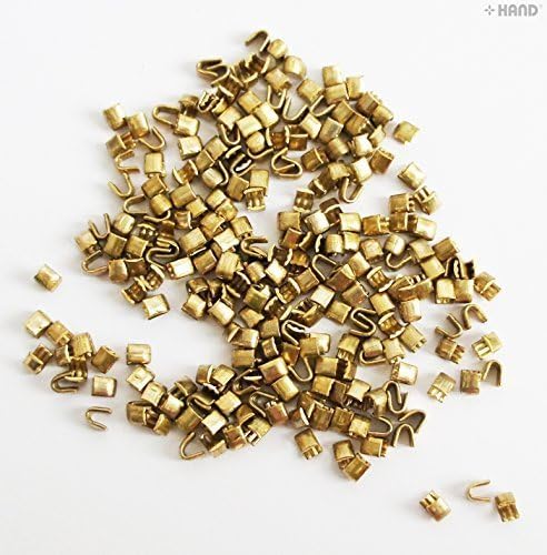 HAND Well Made Tools No5 3mm Zip Top Stop Staples Ends for Metal Zips (VGZE02 Vintage Gold - appx 60 Pairs - 17g)
