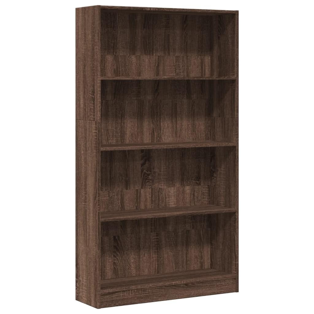 vidaXL Libreria Rovere Marrone 80x24x143 cm in Legno Multistrato, Mobile Porta Libri, scaffale per Libri, Mobile portaoggetti, Porta Libri
