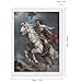 Alexander The Great Riding A White Horse Thundering Forward with Lion Helmet on Diamond Drawing Art Kit for Adults Retro DIY Diamond Art Painting for Beginners Full Drill Round Gem Art Painting for C