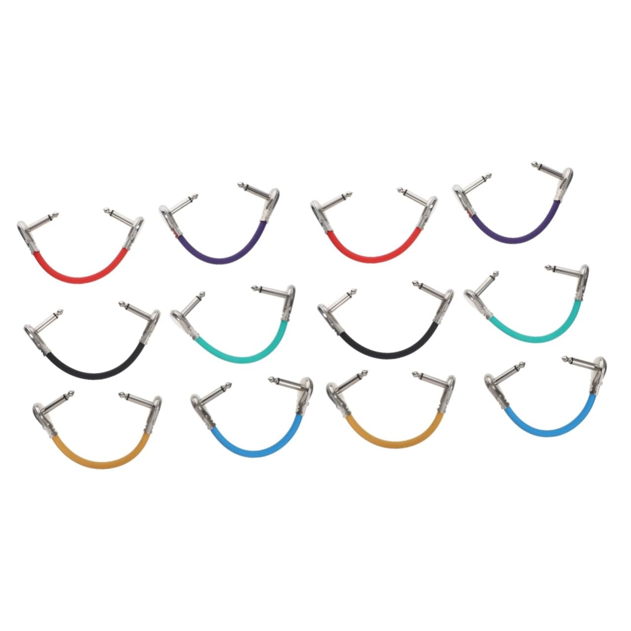 Toyvian 2 zestawy kabli z efektami, kabel krosowy do pedałów, samoprzylepne, klipsy do kabli, zniekształcenia, kabel koncentryczny, kabel gitarowy, kabel krosowy, instrument, kabel