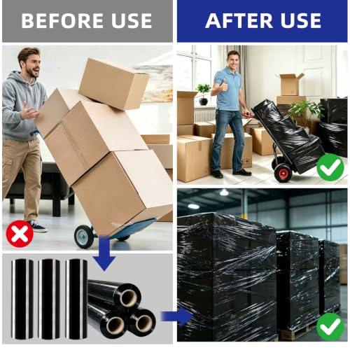 Image of 6 Pack Shrink Wrap Roll, 18 inch Wide Total 3546ft Industrial Stretch Film