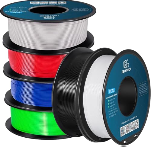 GEEETECH PETG Filament,6 Rollen (Schwarz+Weiß+Grau+Rot+Grün+Blau) 6 x1KG GEEETECH PETG Filament,6 Rollen (Schwarz+Weiß+Grau+Rot+Grün+Blau) 6 x1KG