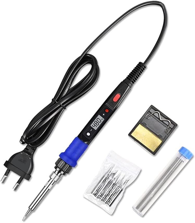ZTBH Welding Tools and Accessories Electric Soldering Iron Kit，Adjustable Temperature LCD Digital Display Welding Solder Tools 220V 110V 80W， Repairing Tool (Color : Black set2, Power : 80W)