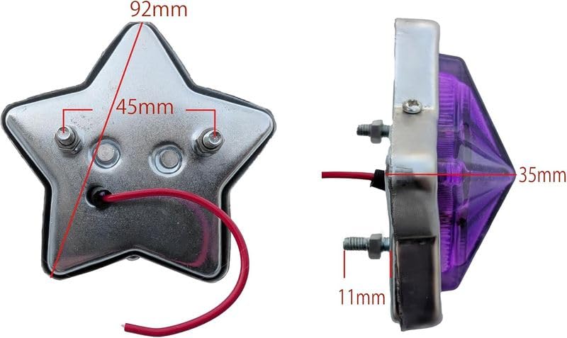 Amazon | Pa sports 星型汎用レトロガラスLEDマーカーホワイト白色電装
