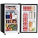 Sweetcrispy 3.2 Cu.Ft Mini Fridge with Freezer Small Refrigerator Single Door Adjustable Thermostat Energy-efficient Low Noise, Compact Fridge for Bedroom, Office, Dorm (Black)