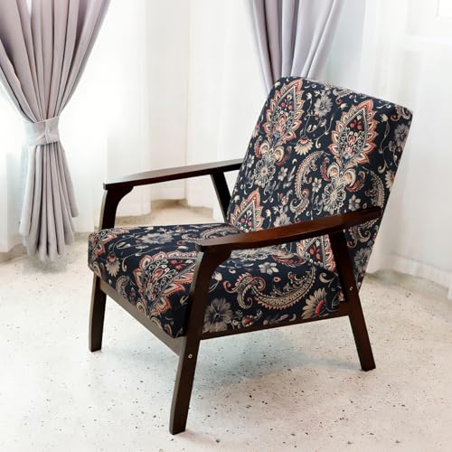 Image of YISUN Sofa Couch Cushion Covers, Stretch Printed Couch Seat Slipcover, Soft Couch Cover for Dogs, Washable Non-Slip Furniture Protector for Sectional Armchair Loveseat (Navy Blue, 2 piece)