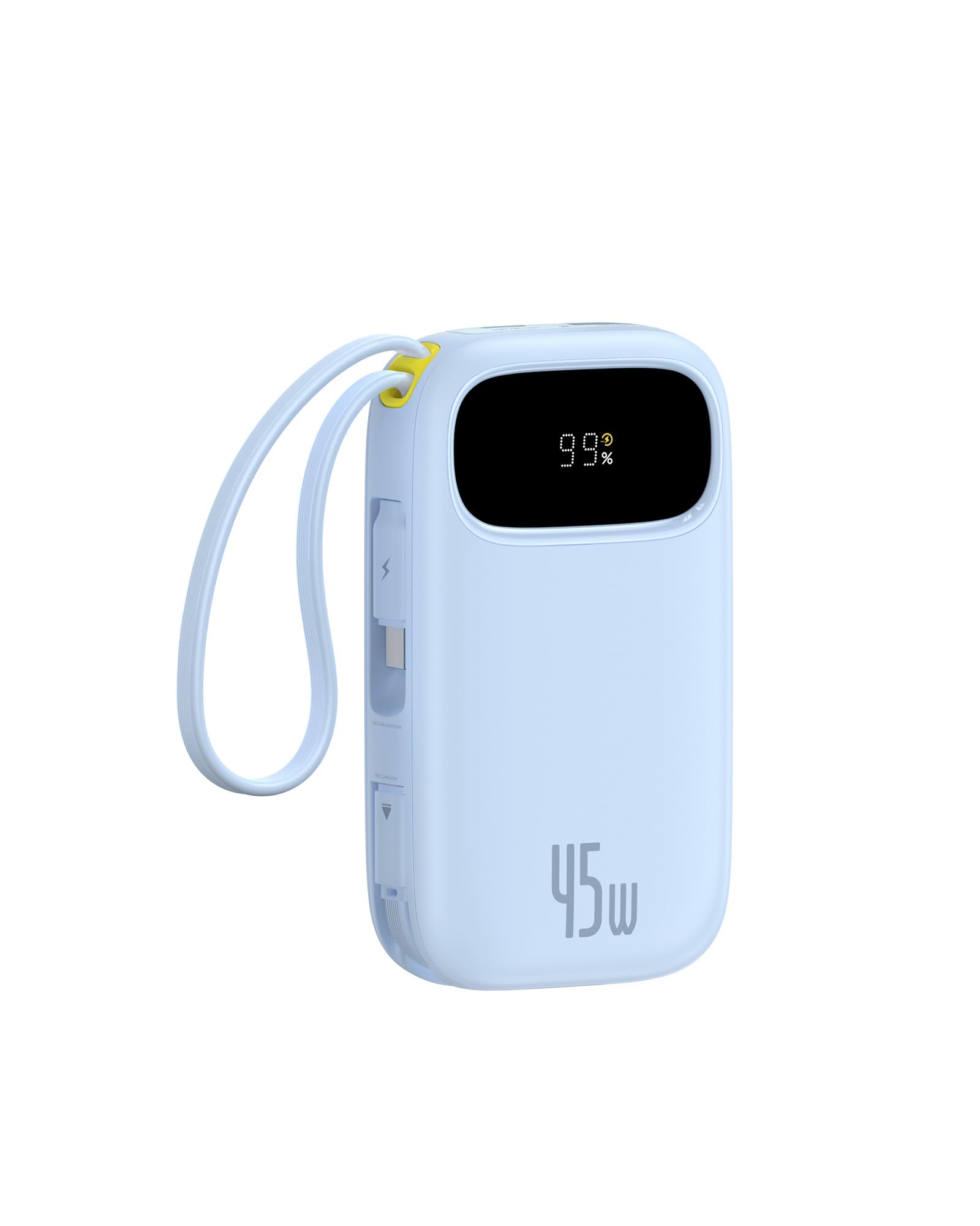 Baseus Powerbank 20 000 mAh 45 W z wbudowanym kablem USB-C, QPow3 Power Bank PD3.0 QC4.0, zewnętrzne akumulatory do telefonów komórkowych, 3 USB-C, 1 USB-A, przenośna ładowarka do iPhone 16/15/14 Pro