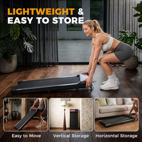 Image of Walking Treadmil with Incline - 2.5HP Portable Treadmill for Home Office, Compact Running Walking Machine with Remote Control, LED Display, Quiet Walking Machine, 265LB Capacity