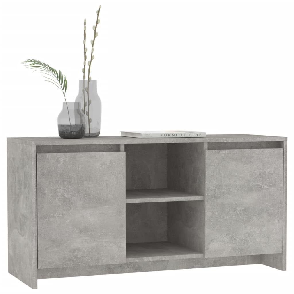 Mobile TV grigio cemento, 102 x 37,5 x 52,5 cm, in legno
