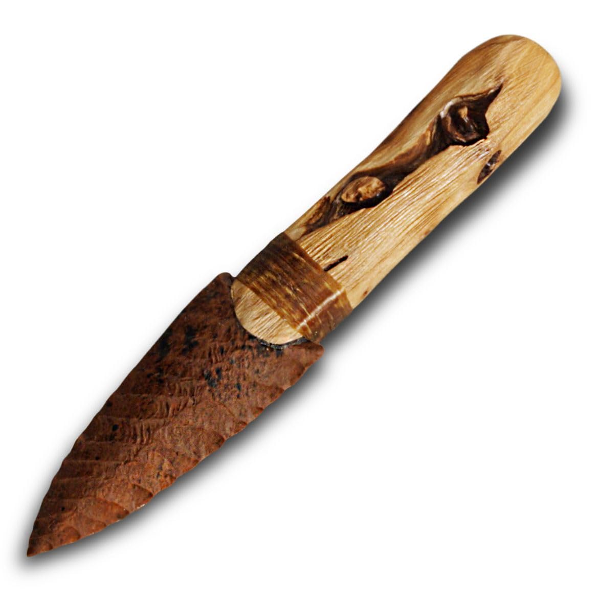 Atlanta Cutlery Obsidian Blade Knife with Natural Wood Handle, Includes Stand, Made in the USA